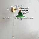 GobekUsa Clear Glass LED Wall Lights Pull Chain Switch Modern Bedside Lamp