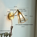 GobekUsa Clear Glass LED Wall Lights Pull Chain Switch Modern Bedside Lamp