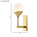 GobekUsa Minimal Brass Wall Sconce with Cream Glass Shade - Bedroom Wall Light