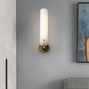 GobekUsa Modern Brass Sconce Light Fixture with Opal Glass Shade - Bedroom Wall Lamp