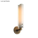 GobekUsa Modern Brass Sconce Light Fixture with Opal Glass Shade - Bedroom Wall Lamp