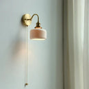 GobekUsa Copper Arm Wall Lamp with Pull Chain Switch, Nordic Modern Design