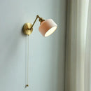GobekUsa Copper Arm Wall Lamp with Pull Chain Switch, Nordic Modern Design