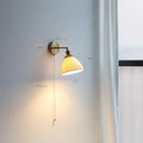 GobekUsa Copper Arm Wall Lamp with Pull Chain Switch, Nordic Modern Design