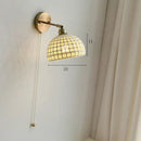 GobekUsa Copper Arm Wall Lamp with Pull Chain Switch, Nordic Modern Design