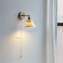 GobekUsa Copper Arm Wall Lamp with Pull Chain Switch, Nordic Modern Design