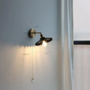 GobekUsa Copper Arm Wall Lamp with Pull Chain Switch, Nordic Modern Design