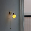 GobekUsa Copper Arm Wall Lamp with Pull Chain Switch, Nordic Modern Design