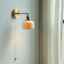GobekUsa Copper Arm Wall Lamp with Pull Chain Switch, Nordic Modern Design