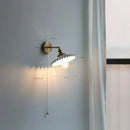 GobekUsa Copper Arm Wall Lamp with Pull Chain Switch, Nordic Modern Design