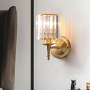 GobekUsa Modern Brass Cylinder Wall Light Sconce with Crystal Shade - 1/2 Lights Metal Wall Mount