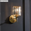 GobekUsa Modern Brass Cylinder Wall Light Sconce with Crystal Shade - 1/2 Lights Metal Wall Mount