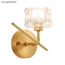 GobekUsa Modern Brass Wall Light with Clear Crystal Shade - Perfect for Bedroom Lighting