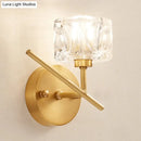 GobekUsa Modern Brass Wall Light with Clear Crystal Shade - Perfect for Bedroom Lighting
