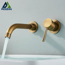 GobekUsa Brass Wall Mount Basin Faucet: Single Handle Vessel Sink Mixer Tap