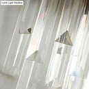 GobekUsa Modern Brass Wall Mount Light with Clear Crystal Prism - 2 Headed Wall Lighting for Bedroom