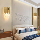 GobekUsa Modern Brass Wall Mount Light with Clear Crystal Prism - 2 Headed Wall Lighting for Bedroom