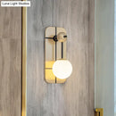 GobekUsa Modern Opal Glass Ball Sconce with Brass Wall Mount - Elegant 1 Head Light Fixture