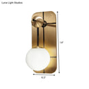 GobekUsa Modern Opal Glass Ball Sconce with Brass Wall Mount - Elegant 1 Head Light Fixture