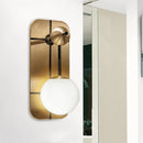 GobekUsa Modern Opal Glass Ball Sconce with Brass Wall Mount - Elegant 1 Head Light Fixture