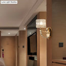 GobekUsa Modern Brass Sconce Light: 1 Head Bedroom Wall Fixture with Clear Glass Shade