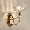 GobekUsa Modern Brass Sconce Light: 1 Head Bedroom Wall Fixture with Clear Glass Shade