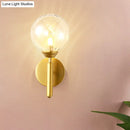 GobekUsa Modern Brass Wall Sconce Light - Clear Glass Sphere for Bedroom