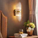 GobekUsa Modern Brass Wall Sconce Light with Fluted Glass Shade - 3-Light Bedroom Sconce, 7/9.5" Width