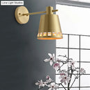 GobekUsa Modern Brass Wall Sconce with Barrel Shade – 1 Bulb Bathroom Wall Lamp
