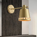 GobekUsa Modern Brass Wall Sconce with Barrel Shade – 1 Bulb Bathroom Wall Lamp