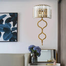 GobekUsa Modern Brass Wall Sconce with Crystal Rectangle Shade - 2 Lights