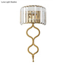 GobekUsa Modern Brass Wall Sconce with Crystal Rectangle Shade - 2 Lights
