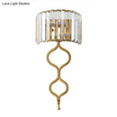 GobekUsa Modern Brass Wall Sconce with Crystal Rectangle Shade - 2 Lights