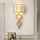 GobekUsa Modern Brass Wall Sconce with Crystal Rectangle Shade - 2 Lights
