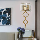 GobekUsa Modern Brass Wall Sconce with Crystal Rectangle Shade - 2 Lights