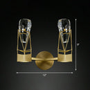 GobekUsa Modern Brass Wall Sconce with Crystal Rock Deco, Metal Light Fixture