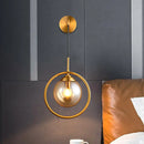 GobekUsa Modern Brass Wall Sconce with Glass Sphere Shade for Bedside Lighting