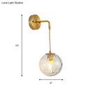 GobekUsa Brass Bedside Wall Sconce Light with Water Glass Shade - Simplicity at Its Finest!