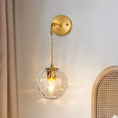 GobekUsa Brass Bedside Wall Sconce Light with Water Glass Shade - Simplicity at Its Finest!