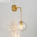 GobekUsa Brass Bedside Wall Sconce Light with Water Glass Shade - Simplicity at Its Finest!