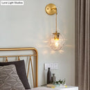 GobekUsa Brass Bedside Wall Sconce Light with Water Glass Shade - Simplicity at Its Finest!