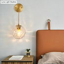 GobekUsa Brass Bedside Wall Sconce Light with Water Glass Shade - Simplicity at Its Finest!