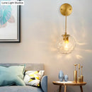 GobekUsa Brass Bedside Wall Sconce Light with Water Glass Shade - Simplicity at Its Finest!