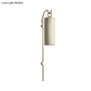 GobekUsa Modern Tube Sconce Lighting with Green/White Fabric Shade - 1 Light Living Room Lighting in Black/Gold