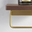 Modern brass & wood toilet paper holder with shelf – bathroom rack by Decorbites