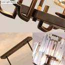 GobekUsa Modern 3-Light Crystal Island Pendant in Clear Shade for Dining Room Table