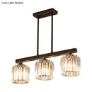 GobekUsa Modern 3-Light Crystal Island Pendant in Clear Shade for Dining Room Table