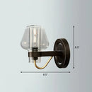 GobekUsa Modern Conical Porch Wall Mount Glass Light Fixture with 1-Light