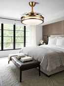 GobekUsa 55W Bronze Ceiling Fan Light with Remote Control and Reversible Blades