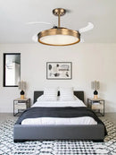 GobekUsa 55W Bronze Ceiling Fan Light with Remote Control and Reversible Blades